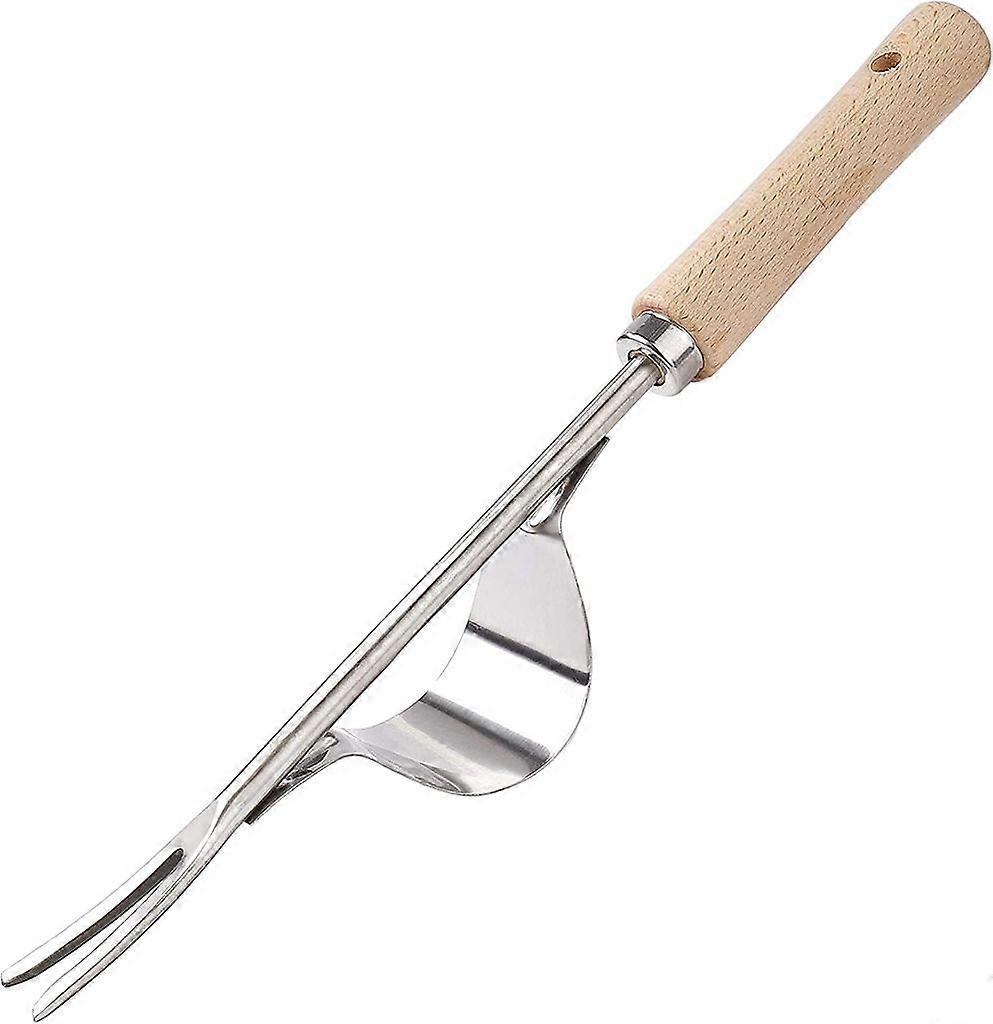 Manual Weed Killer Garden Weeding Tool Made of Stainless Steel with Wooden Handle Garden Tool for Weeding Your Garden 1 Piece Long