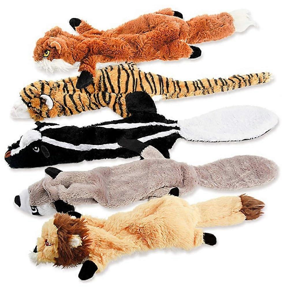 5Piece Squeaky Toy for Dogs, No Filling, Plush Chew Toy for All Breeds, Durable