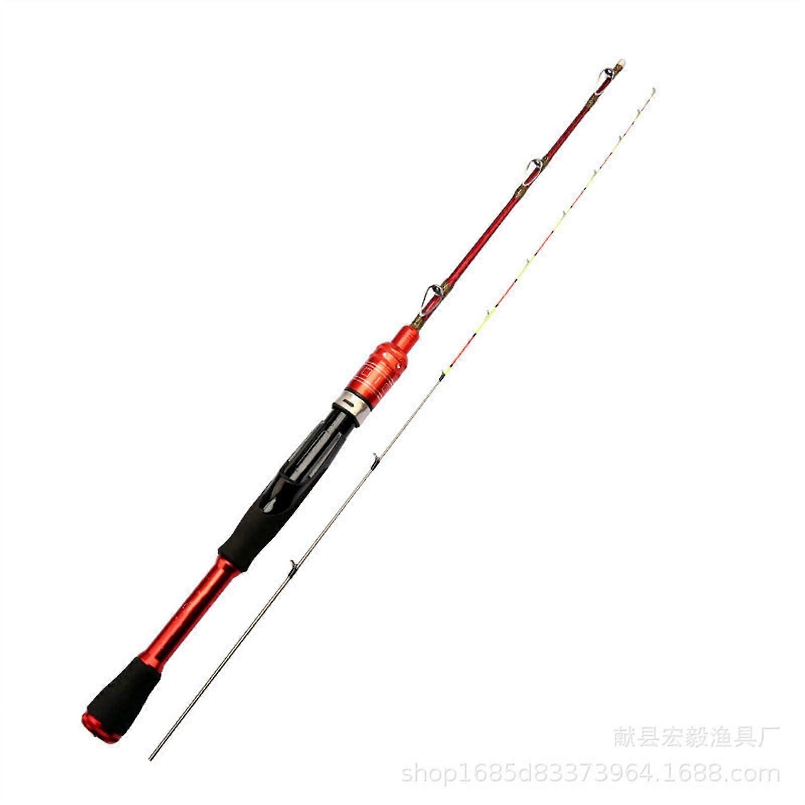 Fishing Rod 2 Section Adjustable, Titanium Alloy Tip, Telescopic, 1.2m Red