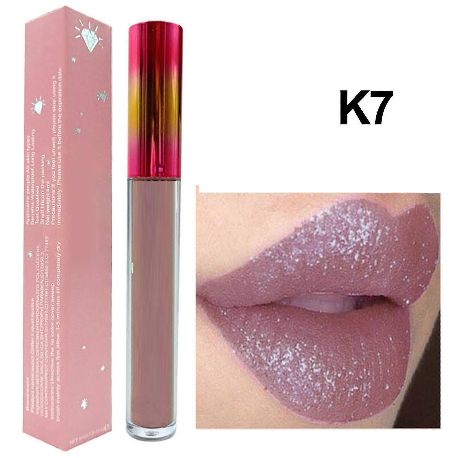 ダイヤモンドリップスティックシャイニーロングラスティングリキッドリップスティック、べたつかない、女性のための防水リップスティックリップグロス