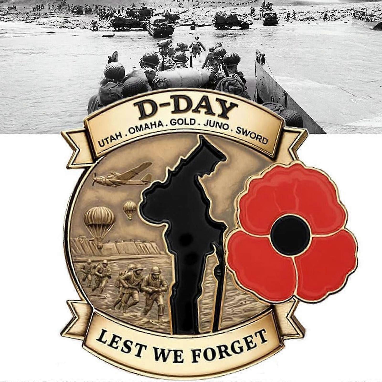 Limited Edition D-Day 80th Anniversary Commemorative Badge, 2024 New 80th Anniversary D-Day Badge, Battle of Normandy Enamel Lapel Pin, Medal of Unwav