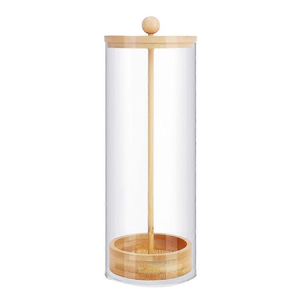 Straw Holder Dispenser for Counter - Drinking Straw Dispenser with Bamboo Lid for Standard Straws, Straw Organizer