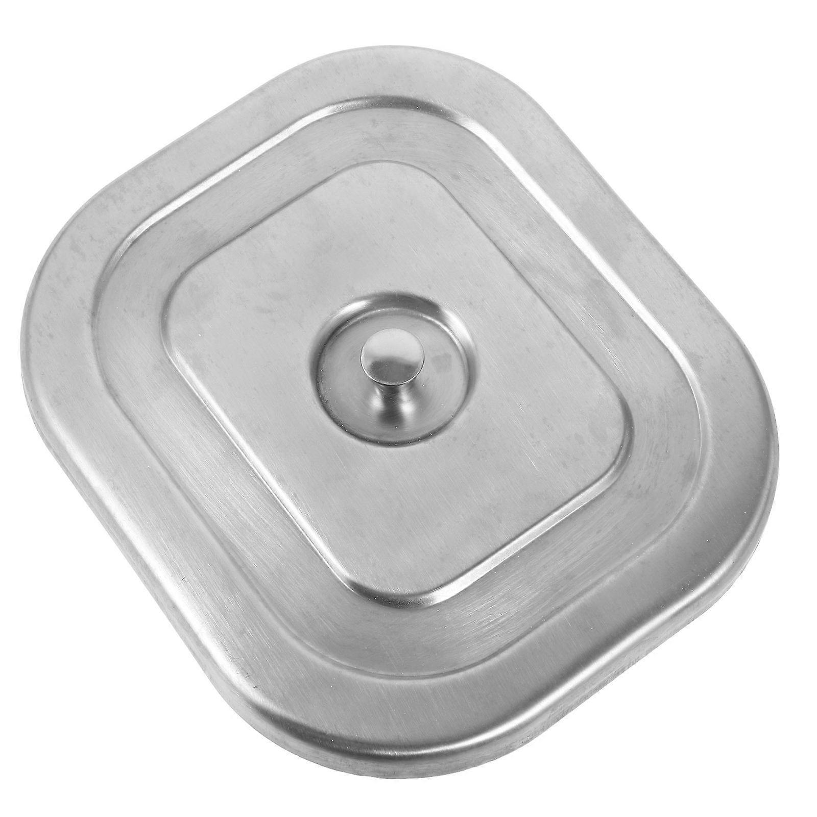 Stainless Steel Trash Lid Rectangular Desktops Odor Prevention 1Pack