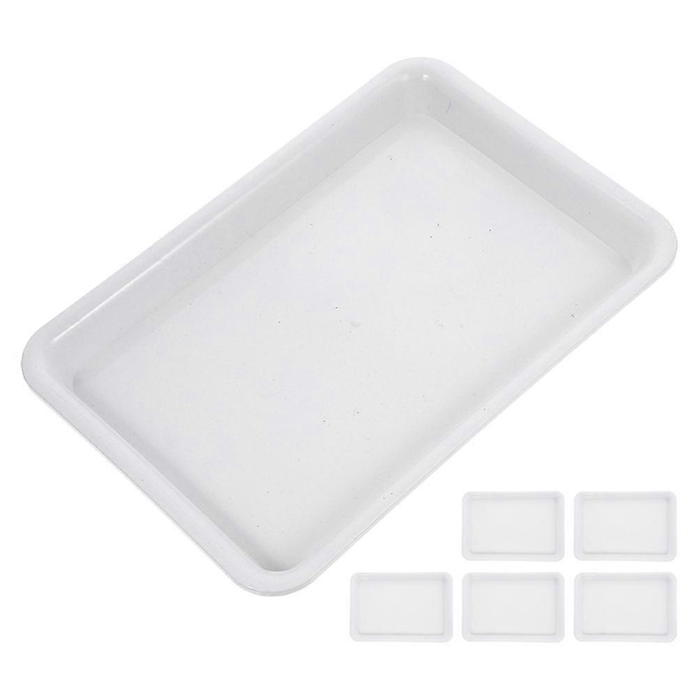 Plastic Planter Tray White Rectangular For Indoor Gardening 7 9X5 9X0 8In Protect Floor And Desktop 6Pcs