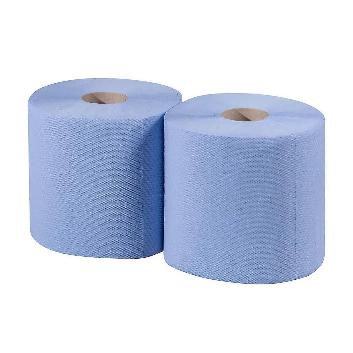 Cleaning Cloth Rolls 3-Ply Blue 500 Sheets 36x35 cm Perforated Paper Towels for Workshop Restaurant Industrial Use