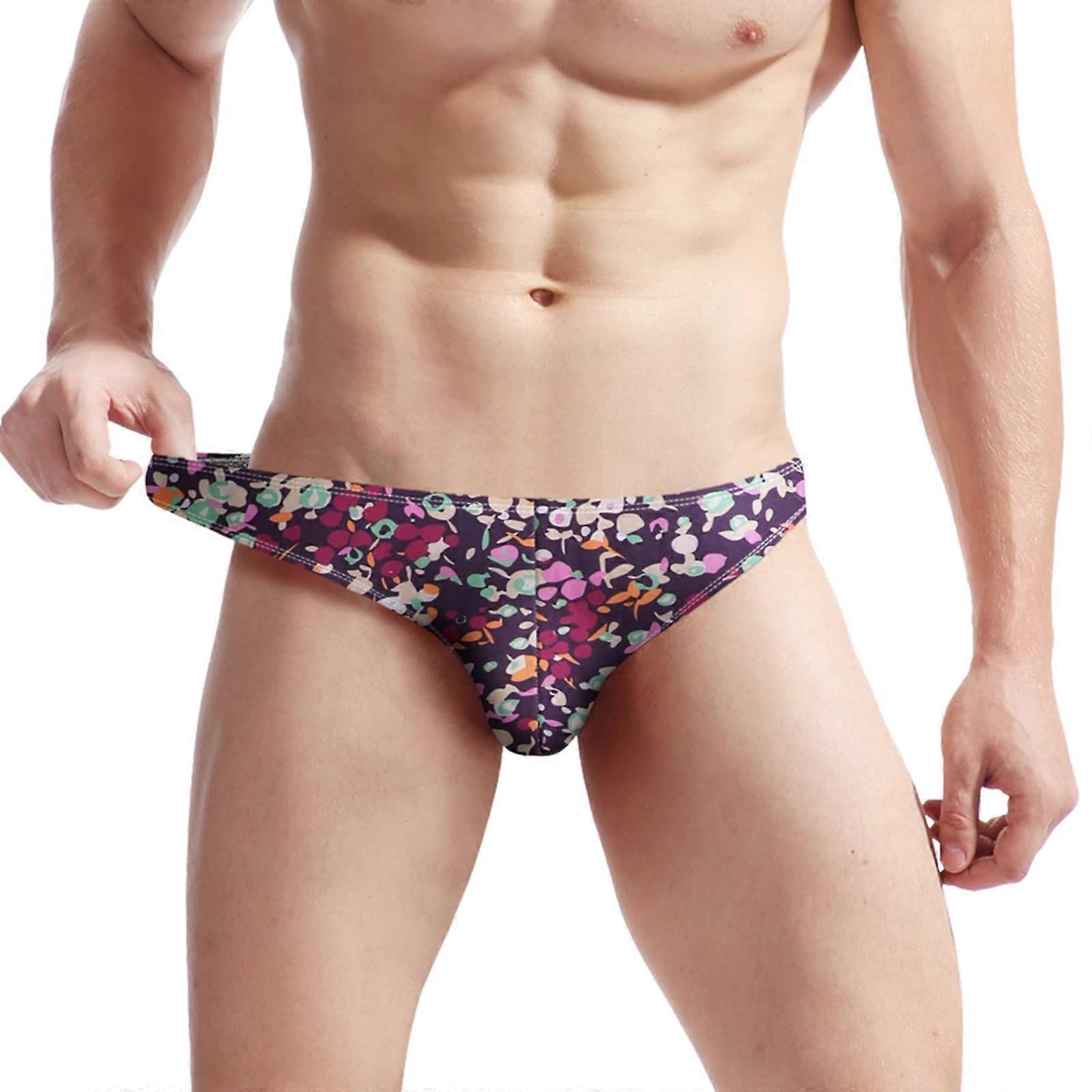 Men's Briefs, Attractive Side String Underwear, Men's Half Thong Jockstrap Bikini in Red