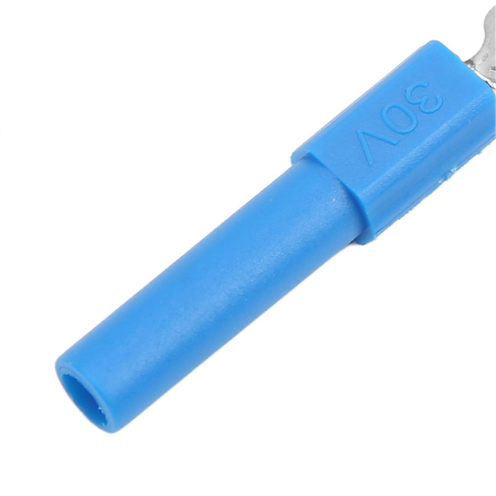 10pcs 4mm Fork Spade Wire Connectors U Type Electrical Crimp Terminal for Testing MultimeterBlue