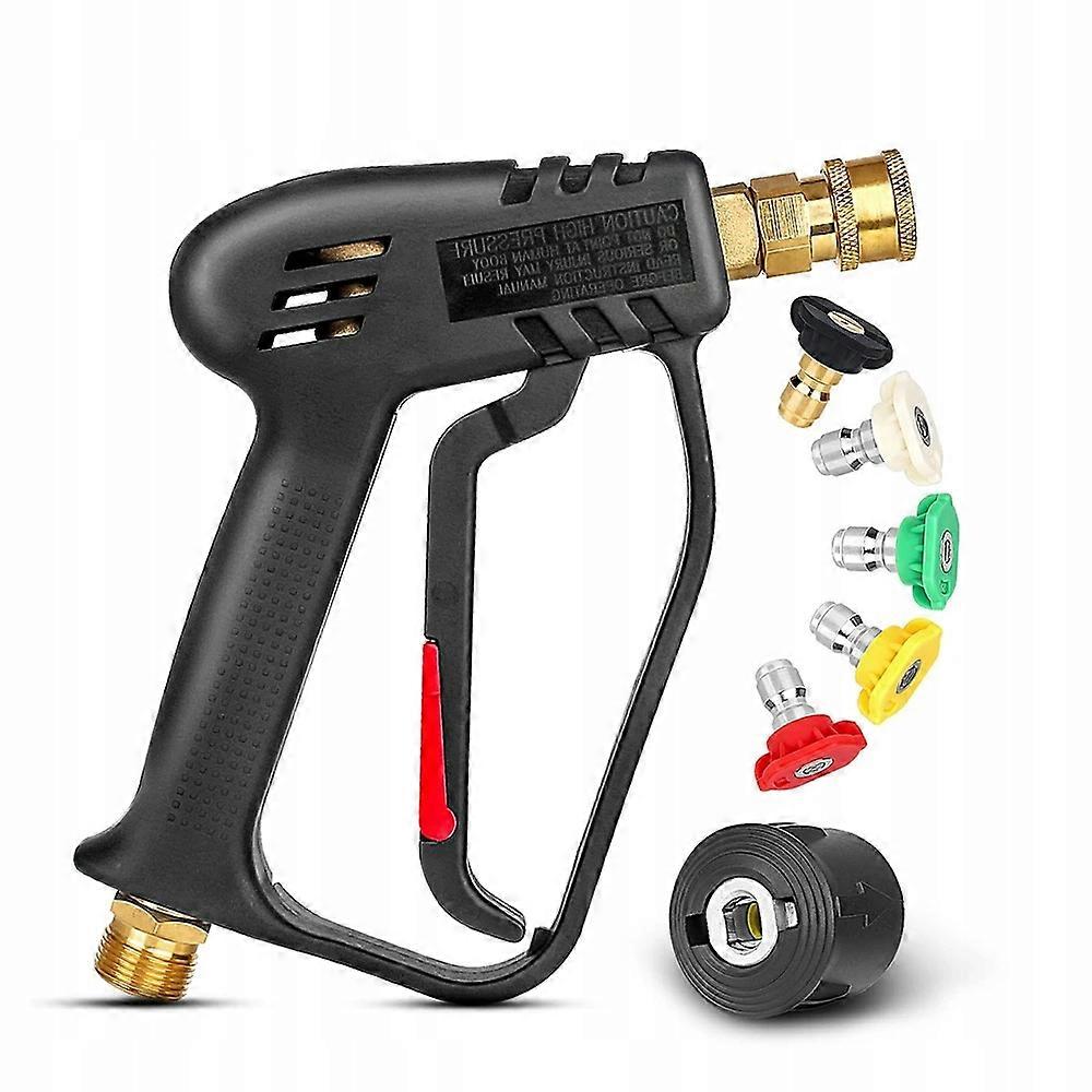 5000Psi pressure washer gun with 22mm connection thread and 1/4" quick coupling for Kärcher Click + set of 5 nozzles