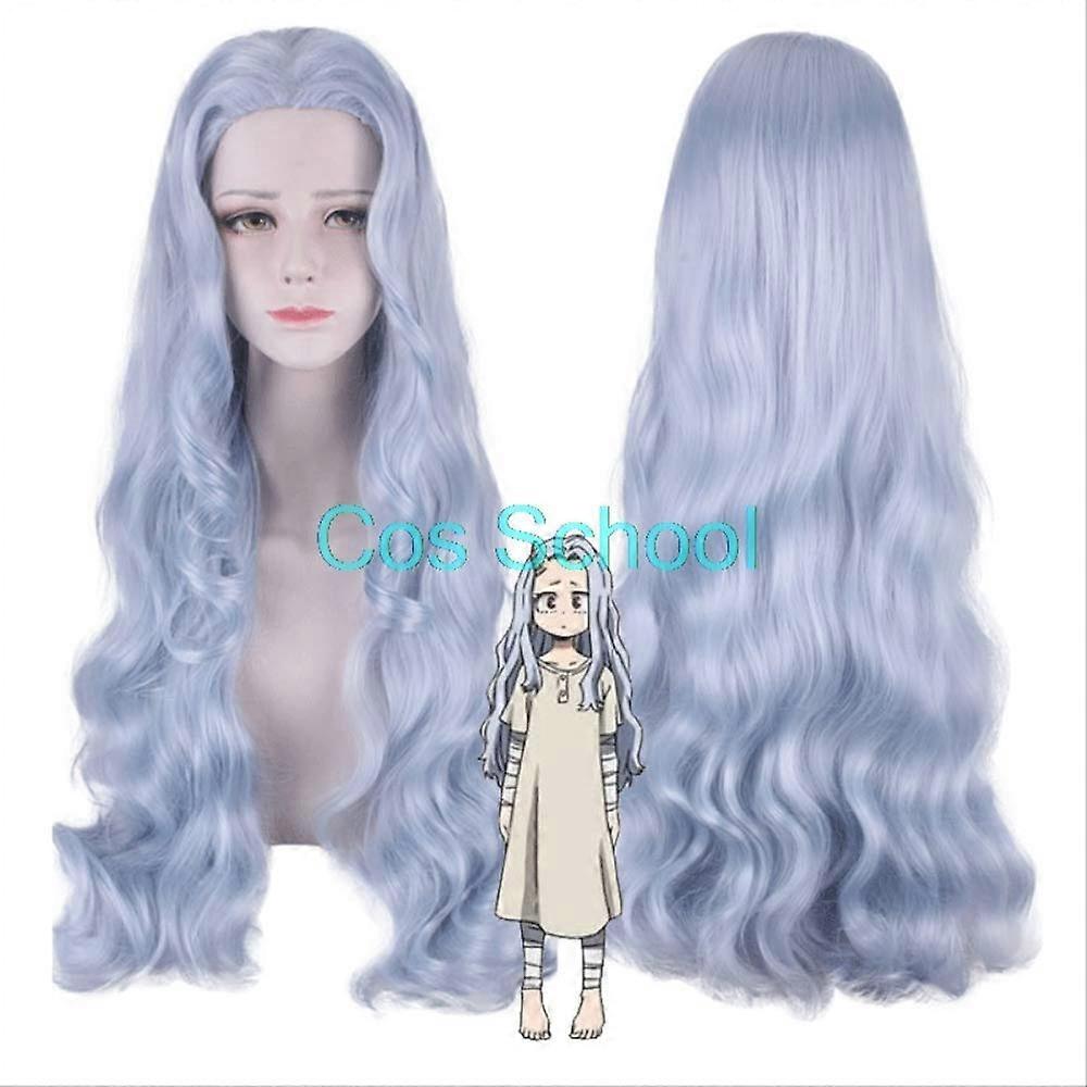 HBYLEE Anime My Hero Academia Eri Cosplay Wigs Boku no Hero Academia Eri Costumes Wigs Halloween Grey/Blue Long Curly Hair Color: As Shown