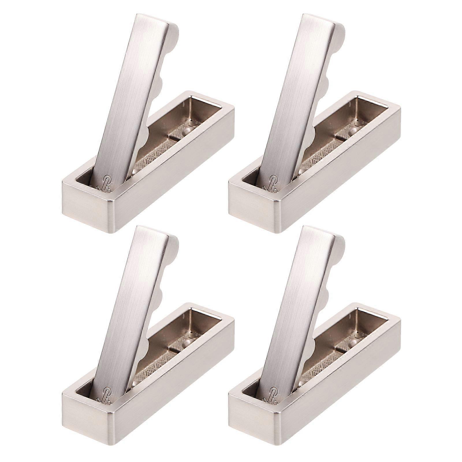 Wall Mount Foldable Hook Zinc Alloy Bedroom Closet 4Pcs Rectangular Sleek Modern Decor