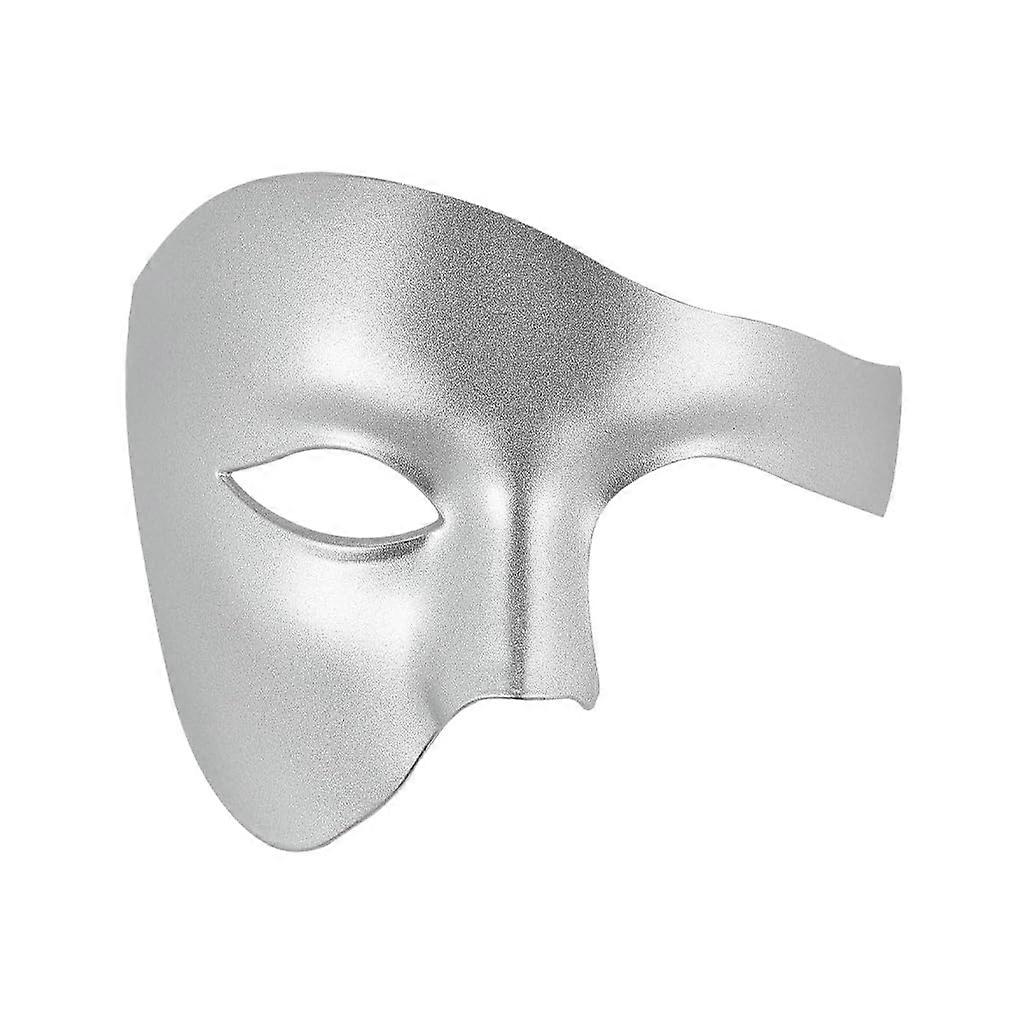 Masquerade Masks Half Face Lightweight Plastic Silver Durable Design for Parties and Halloween Costume Events