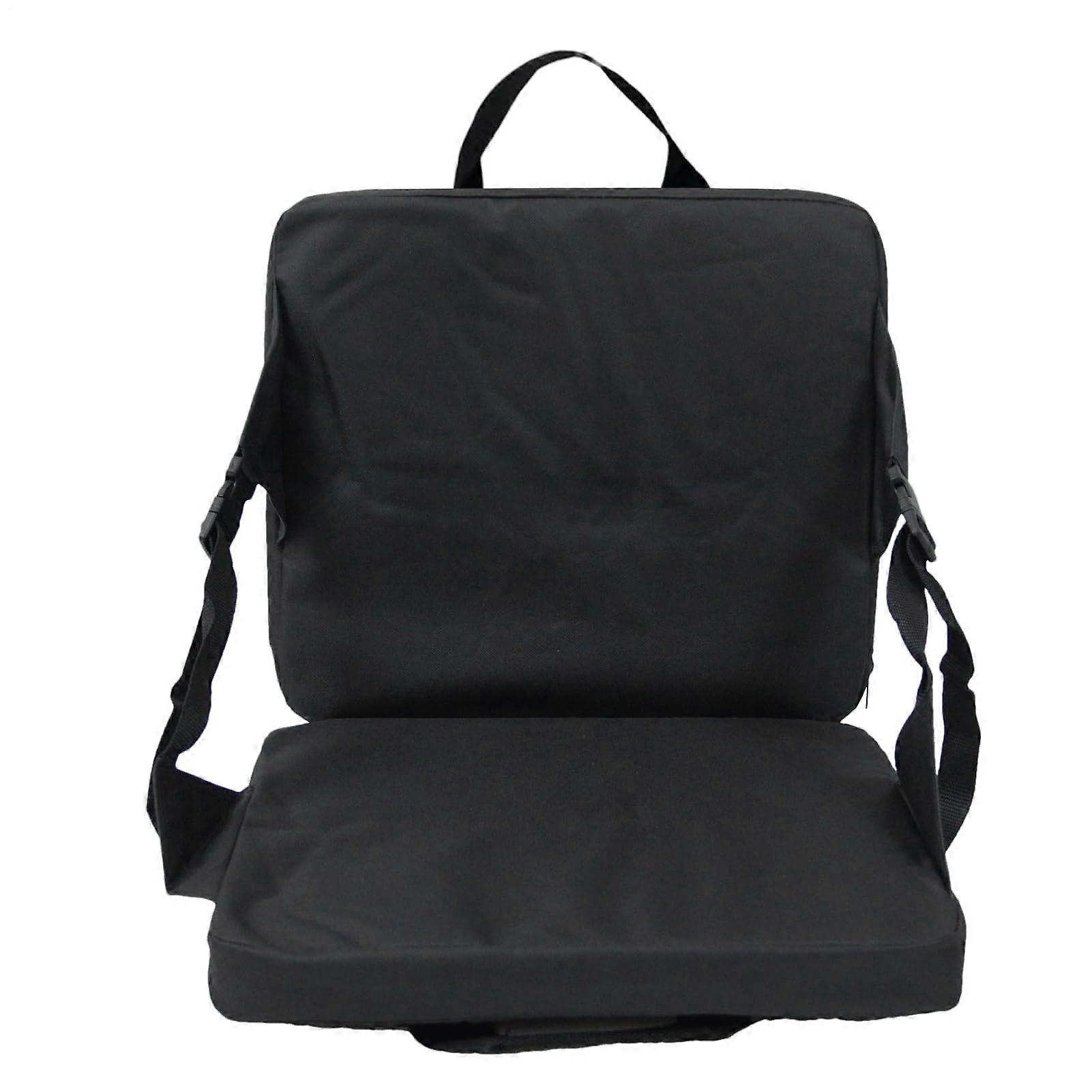 Bleacher chairs with backs, stadium seating  Foldable outdoor cushions for games, black