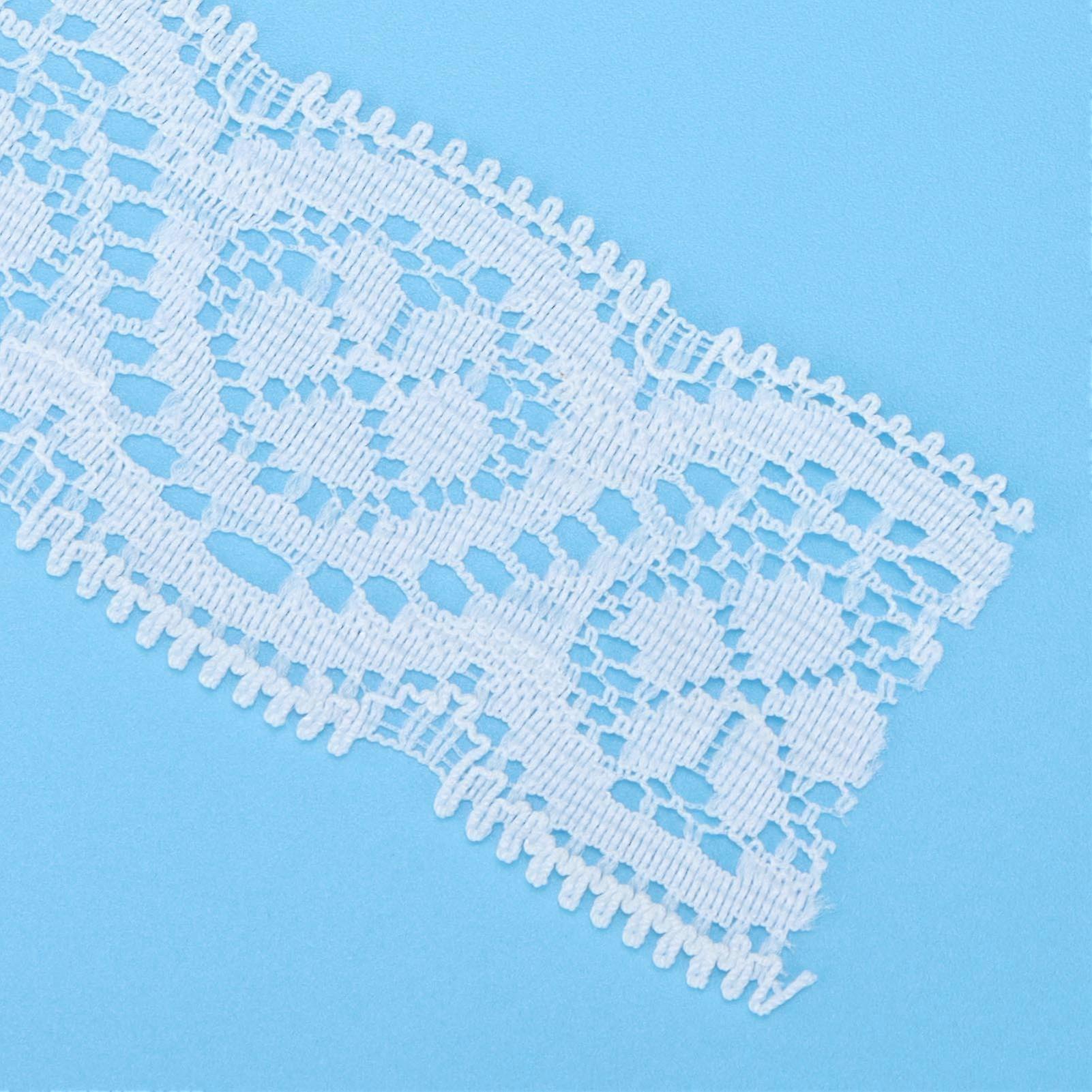10 Yard Lace Ribbon 2.5cmWidth White Bilateral Pattern Polyester for Gift Packing Invitation Card