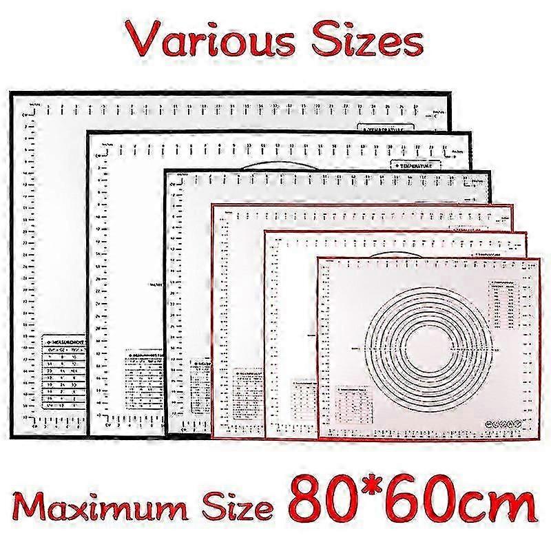 Oversize 80/70/60cm σιλικόνης ψησίματος χαλάκι κυλιόμενο Ζύμωμα μαξιλάρι ζαχαροπλαστικής εργαλεία κρέπες πίτσα ζύμη αντικολλητικό χαλί σιλικόνης για την κουζίνα