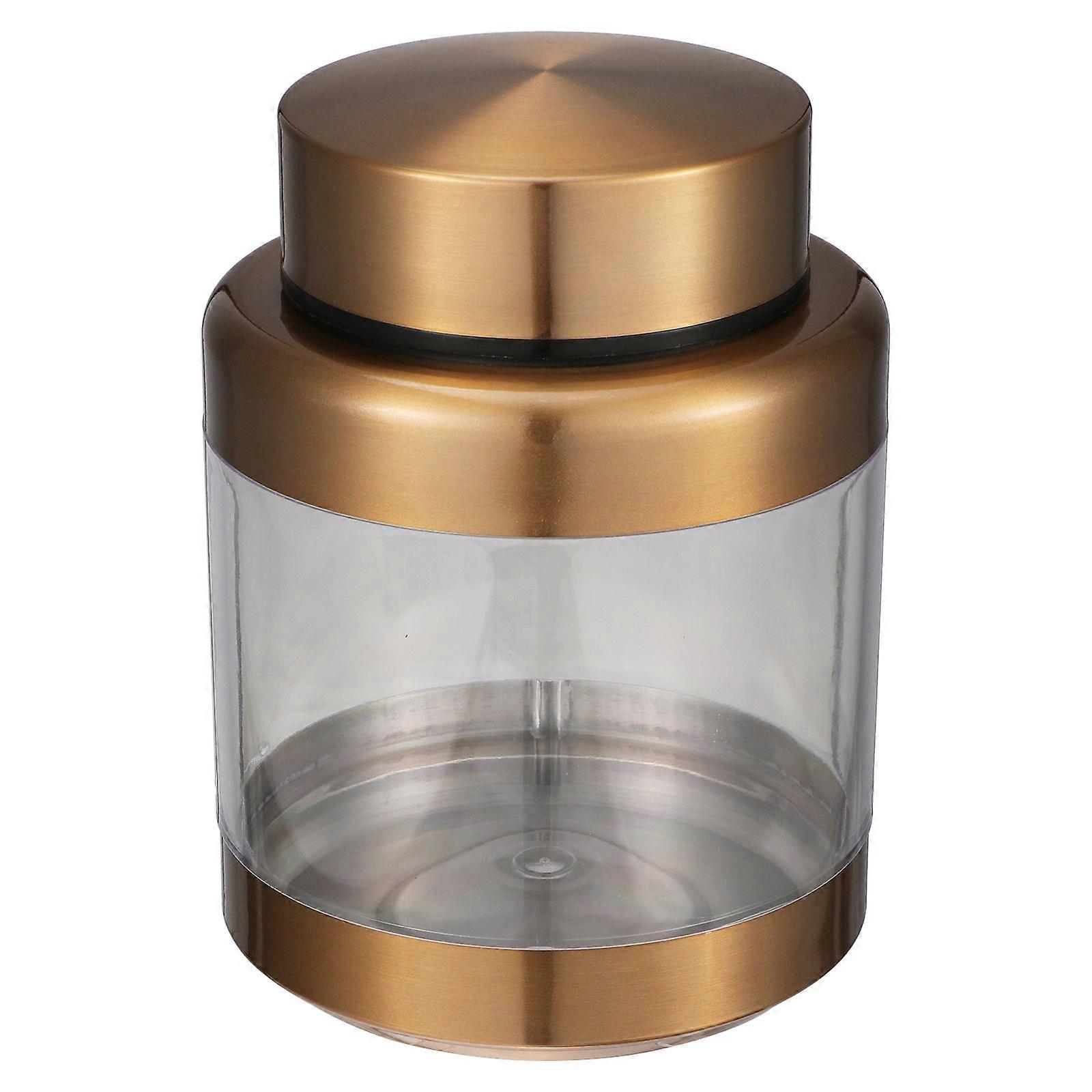 Golden Food Storage Containers with Lid for Kitchen Use Made of Material 7.5 x 11.2 Inches