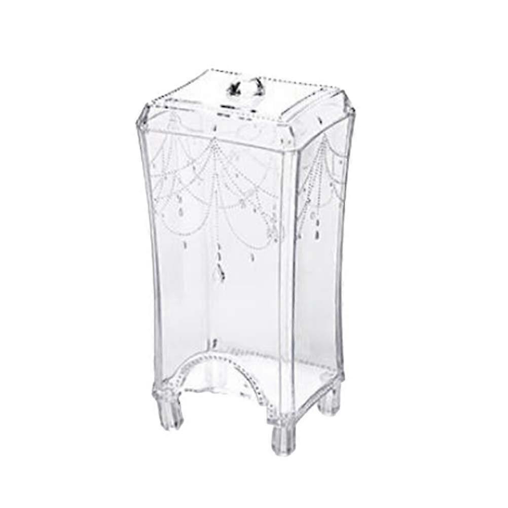 Cotton Pad Organizer with Transparent Lid for Storage Safe Odorless Easy to Clean 1PC White Plastic