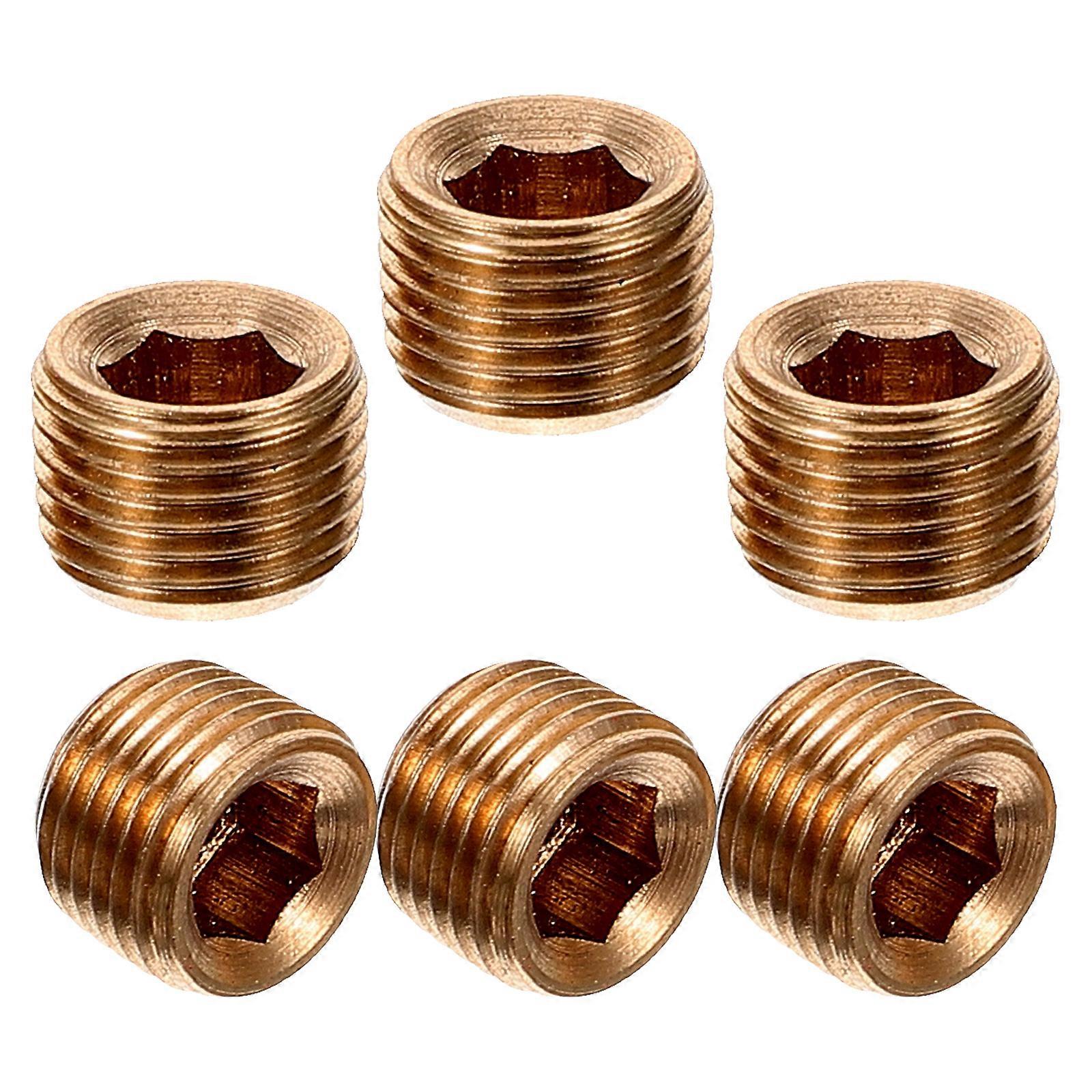 Hose End Cap Copper Coupler Adapter Sealing Pipeline Systems 0.80X0.70X0.70CM 6Pcs