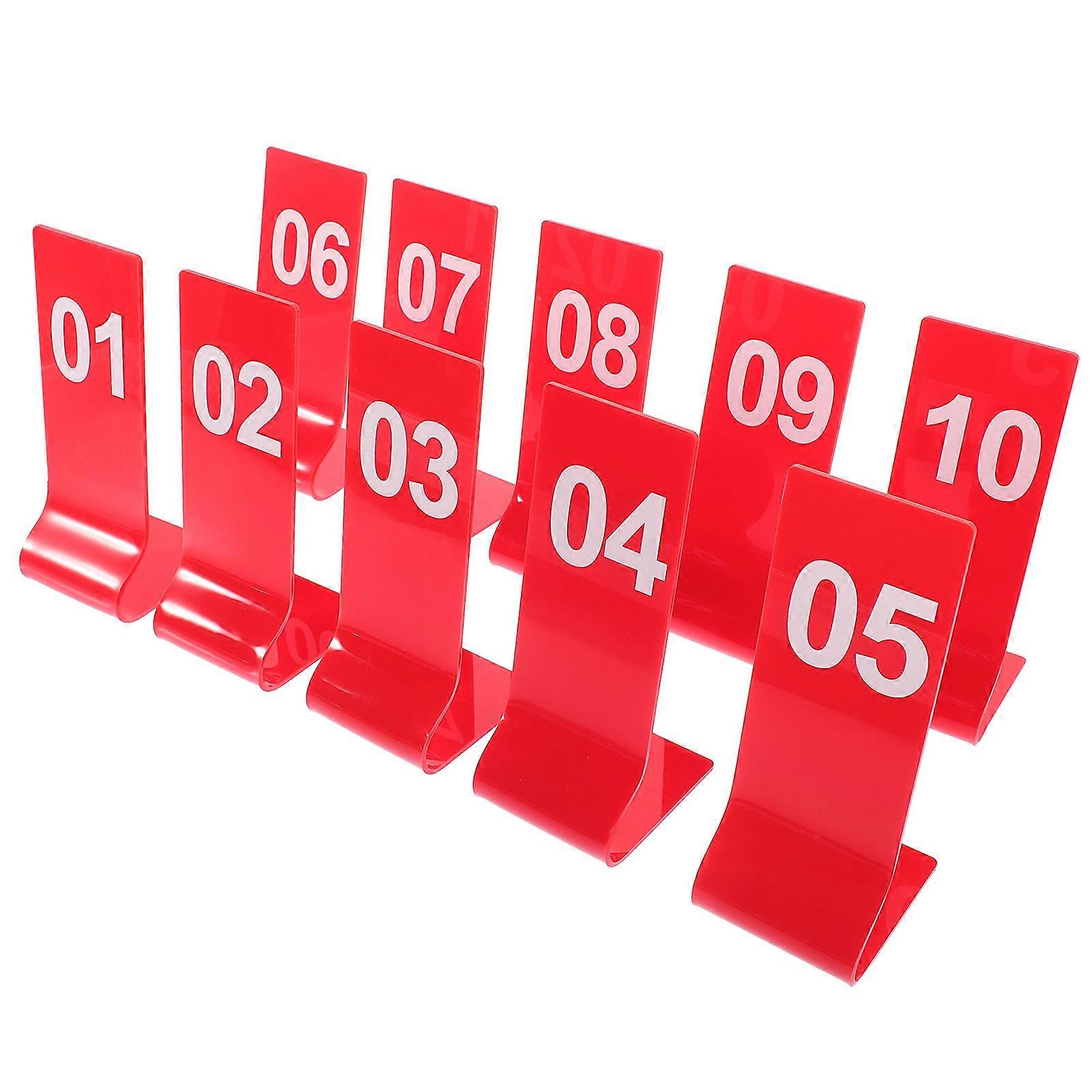 Acrylic Table Numbers for Wedding Restaurant Party Banquets Red Color 10pcs