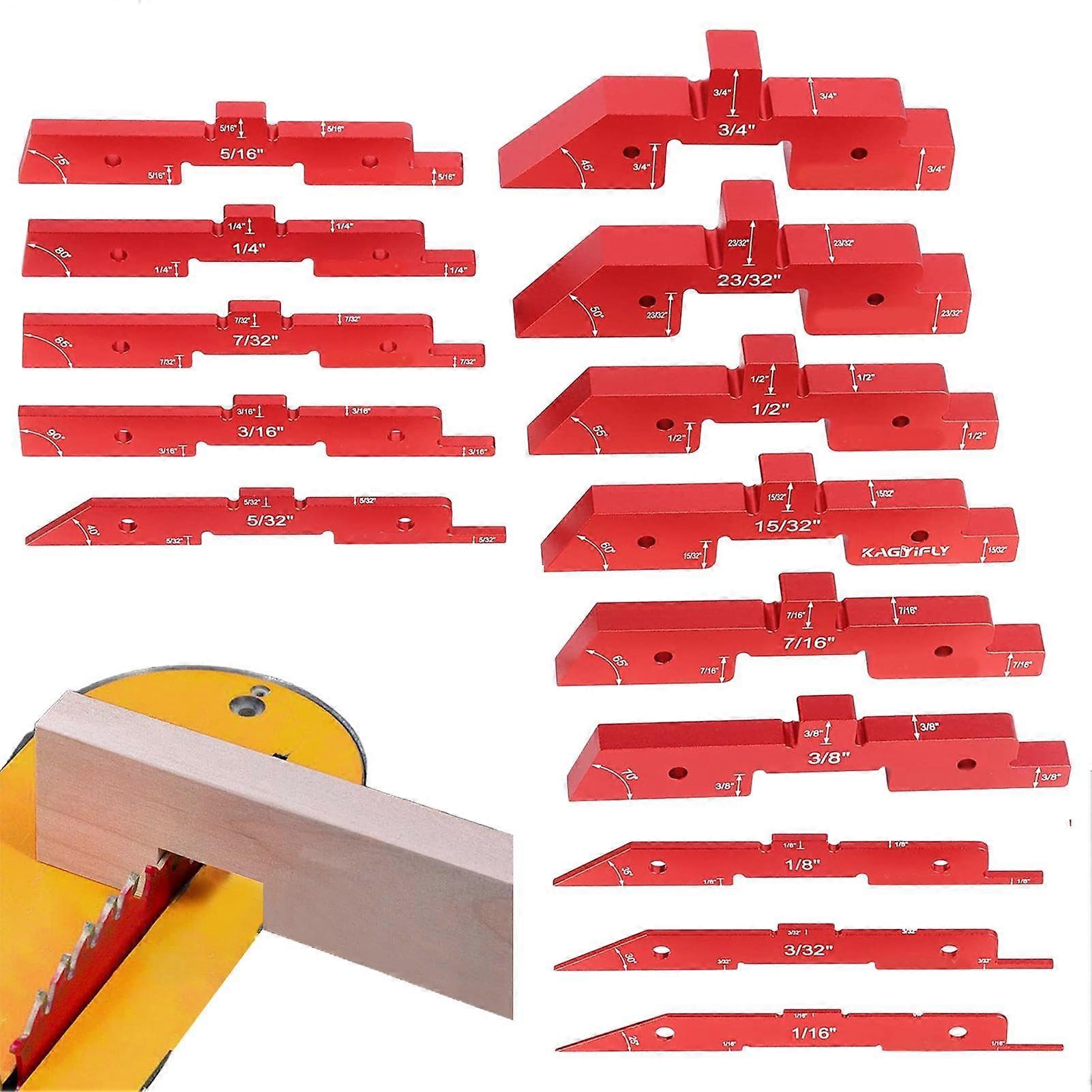 Woodworking Furnishings Blocks, Router Table Setup Rods Adjustable Router Table Saw Fence Pitch Poles Setup Blocks Gauge Pack of 14 Gauge Blocks
