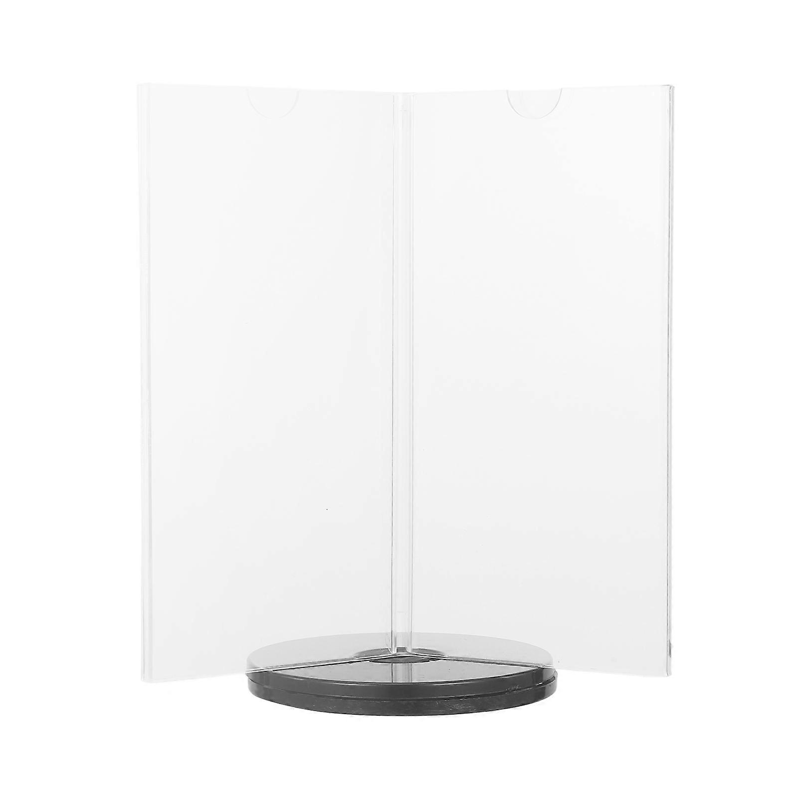 Rotary Multi Side Menu Holder Transparent Price Sign Stand with Stable Base for Restaurants, Cafes, and Retail Shops