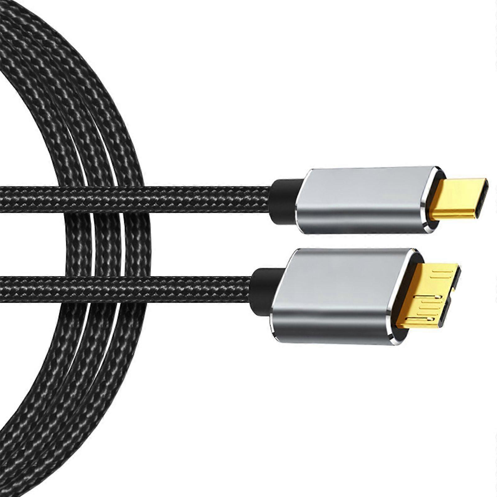 Nylon Charging Data Cable USB C to b 3.0 Charging Cable Data Sync Cord for Hard Drive Disk Case Multicolor