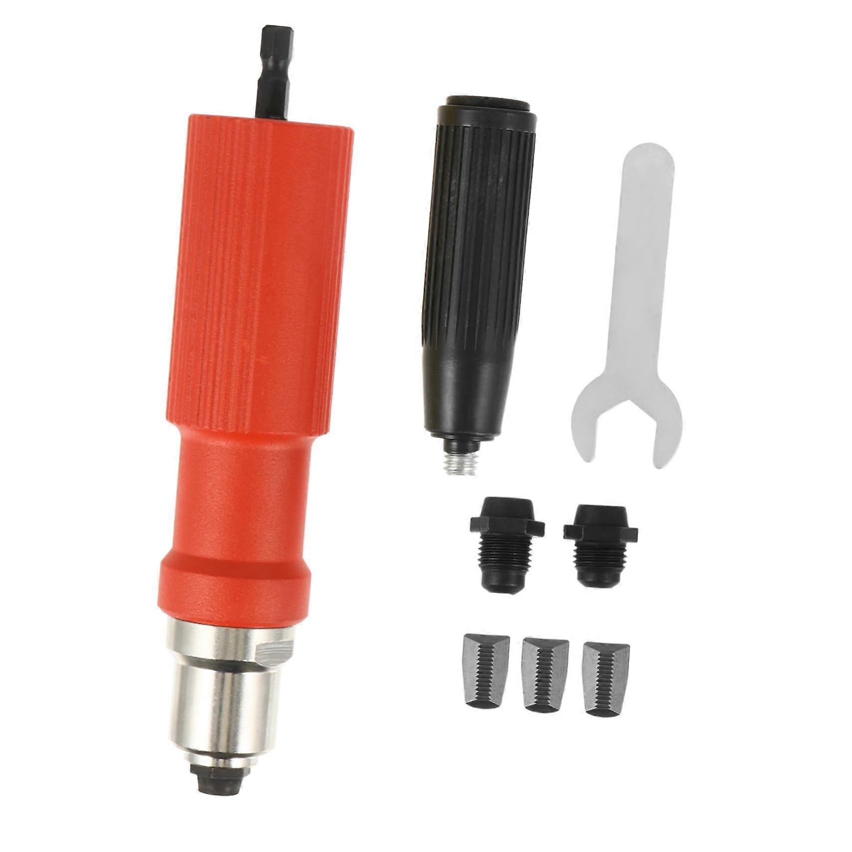Rivet Gun Riveting Tool Electric Nail Gun Adapter ABS Red Insert Nut Connector for Drill Compatibility