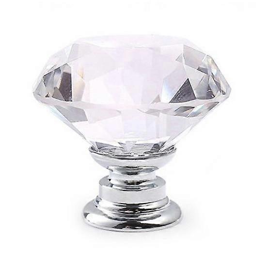 20/25/30/40mm K9 Diamond-shape Silver Faux Crystal Wardrobe Knob Door Handle