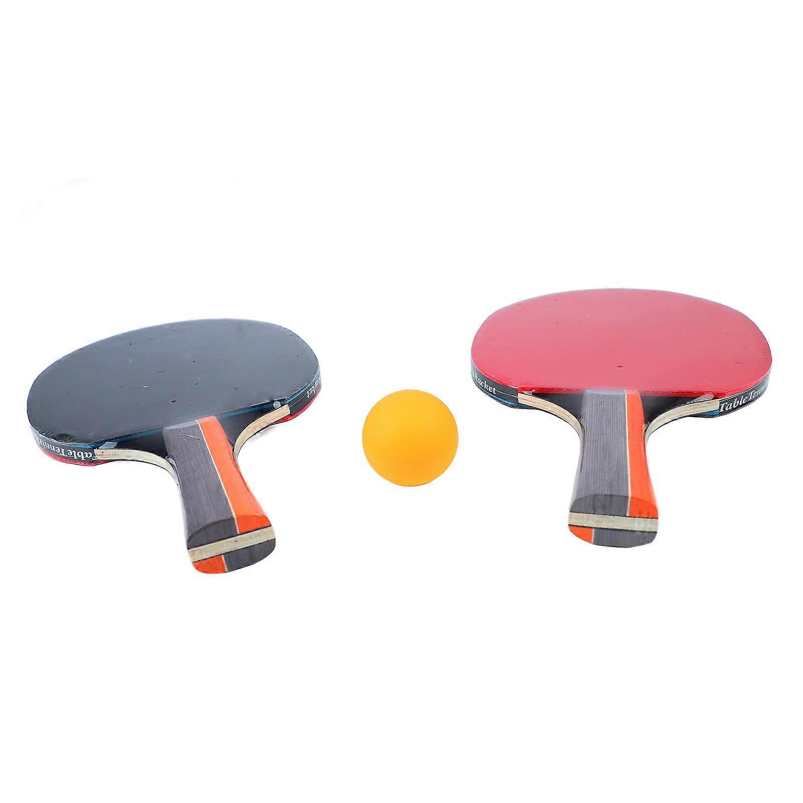 Table Tennis Paddle Set Long Sweat Absorbing Handle Table Tennis Bats with 3 Balls for Beginners 