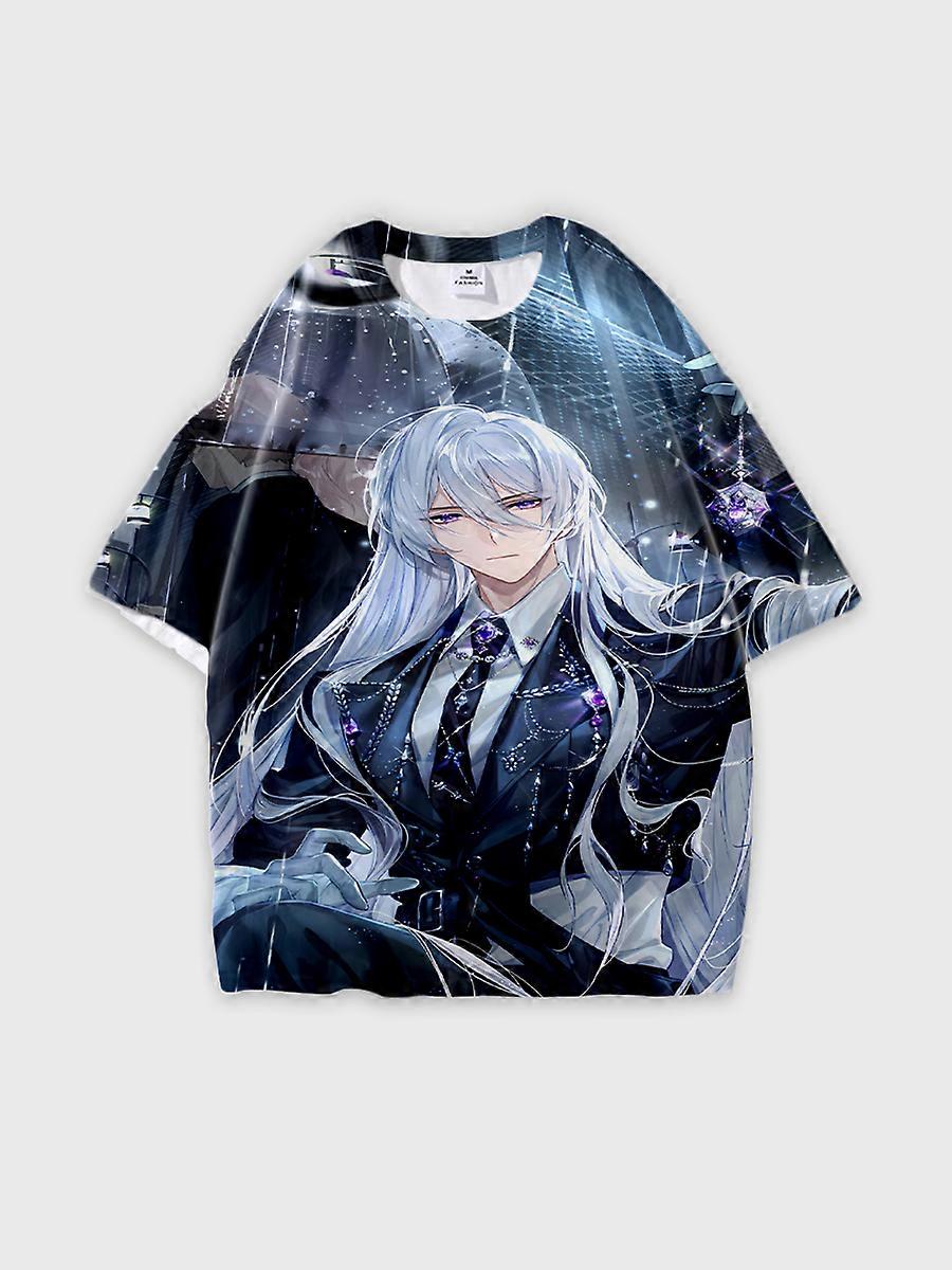 T-shirt round neck Animation Character Pattern loose short sleeve E3552