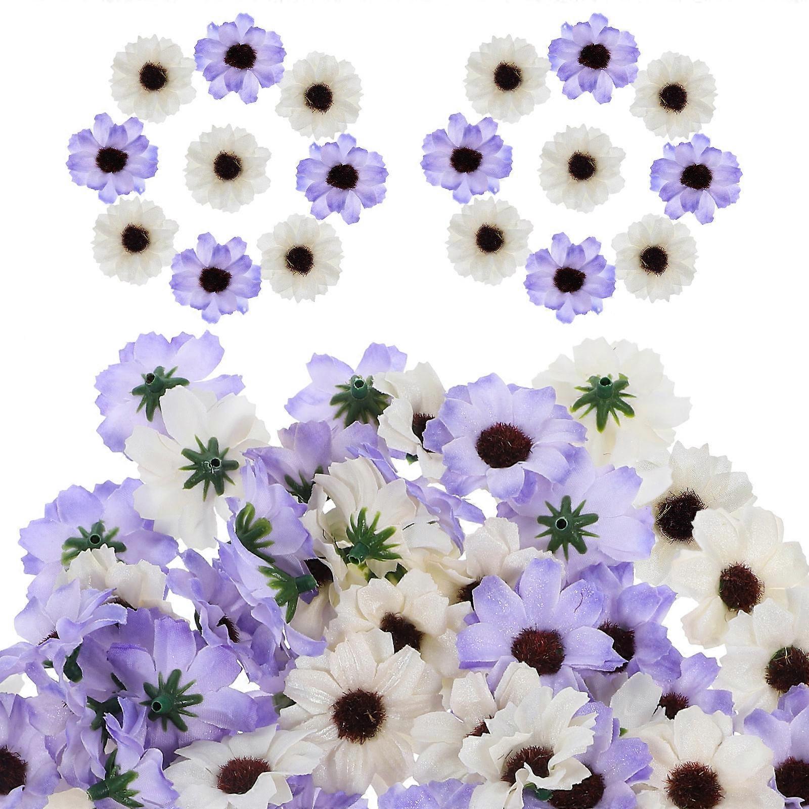 Mini Craft Fake Flowers Heads Artificial Daisy Flowers Diy Craft Wedding Decor Assorted Color 100Pcs