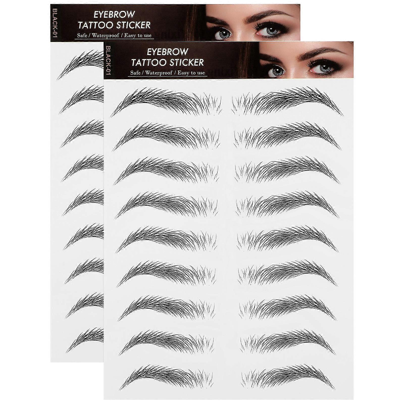 Realistic Eyebrow Transfer Stickers for Women Waterproof Make Sheets