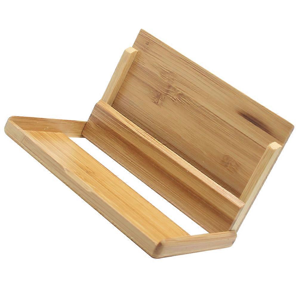 Desktop Business Card Holder Rack Stand for ID and , Stylish Wood Grain Design for Home Office and Events