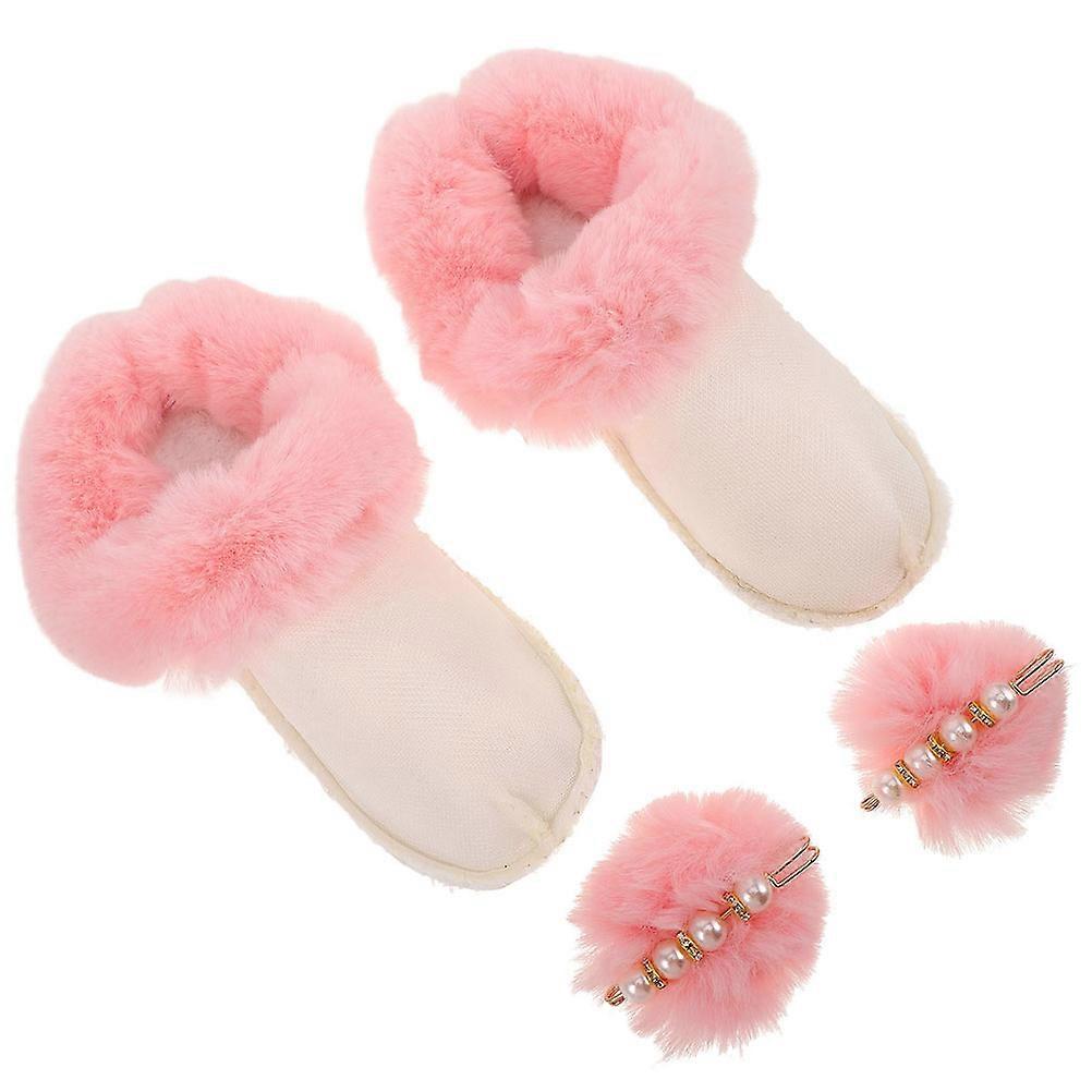 Warm Plush Shoe Liners Windproof Insulated Slipper Inserts for Winter Removable