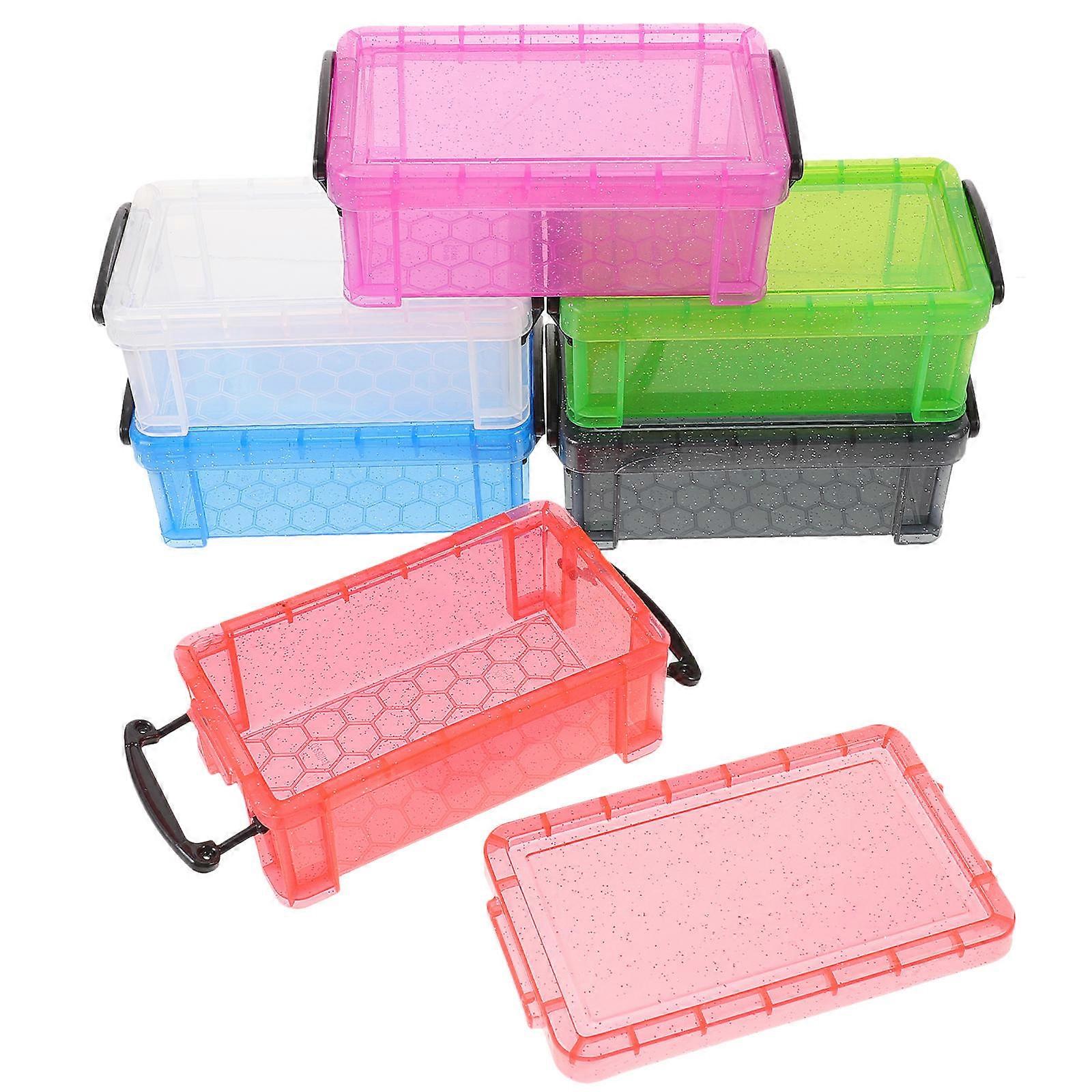 Mini Storage Containers Storage Box Small Purple 13.50X7.70X5.30cm Stackable Design 6Pcs