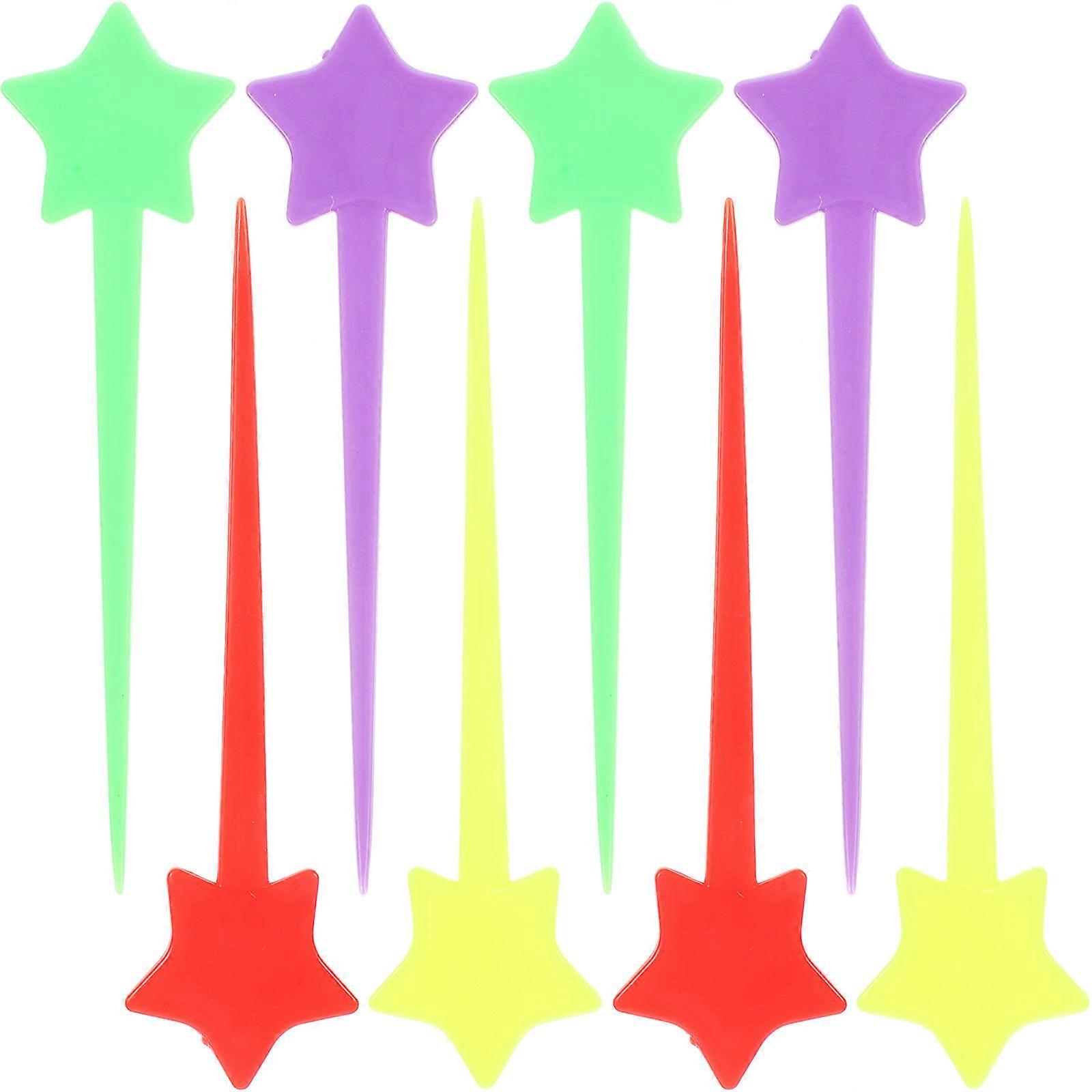 200Pcs Small Fruit Toothpicks Mini Cake Forks Tasting Appetizer Forks with Star Shape Fruits
