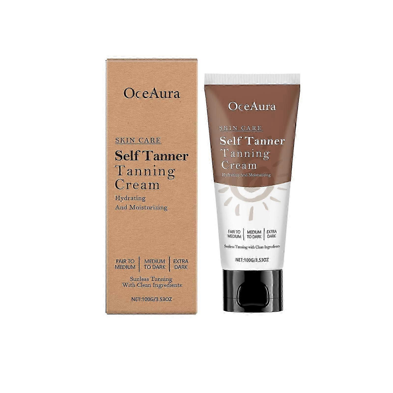 OceAura Sunless Body Tanning Cream: Achieve Dark Wheat-Coloured Skin