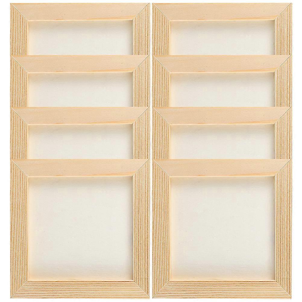 Children Diy Picture Frame Wooden Photo Frame Craft 8.5X8.5CM Inner Frame 8Pack