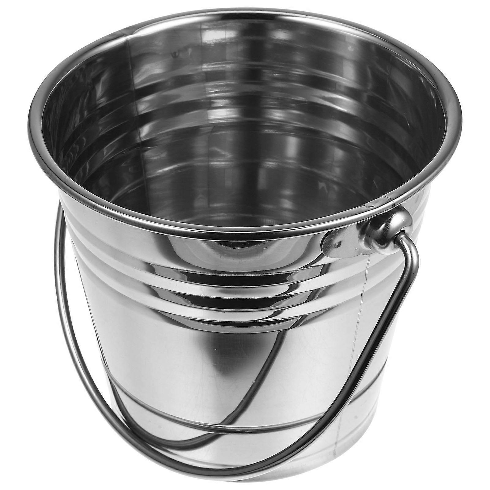 Stainless Steel Portable Ice Cube Bucket & Drink Organizer for Wine, Beer – Metal Container for Home & Event Use