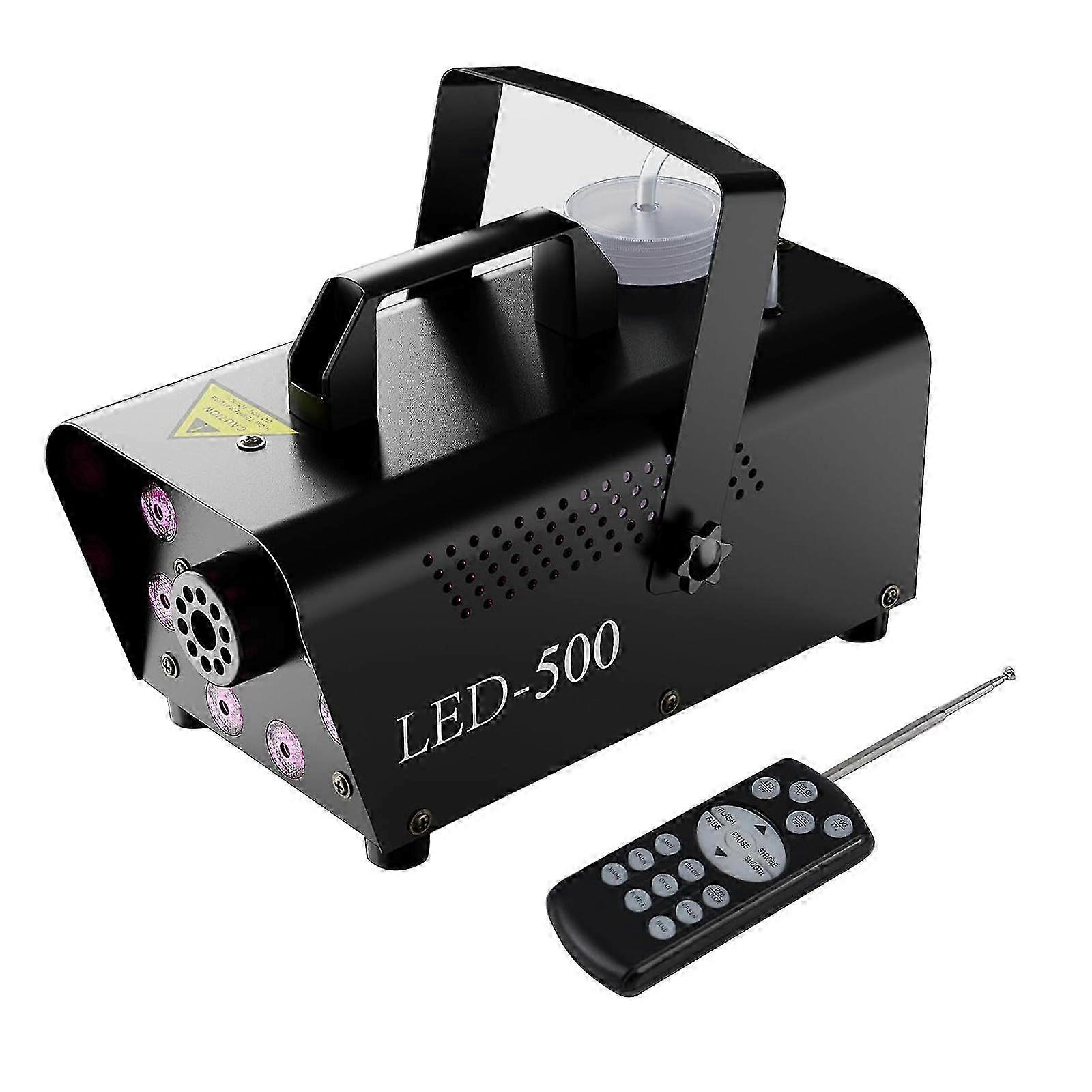 2025 LED Fog Machine 500W 3 colori ed effetto stroboscopico Macchina del fumo per feste di nozze con timer di controllo remoto e luci a LED regolabili Perfetto per