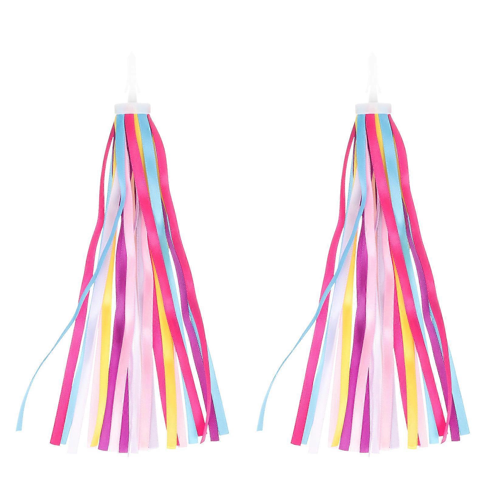 Cykel Tofs Ornament Slitstark Färgad Polyester Streamers Cykelgrepp Dekoration för pojkar Cruiser Cyklar Enkel Fästning