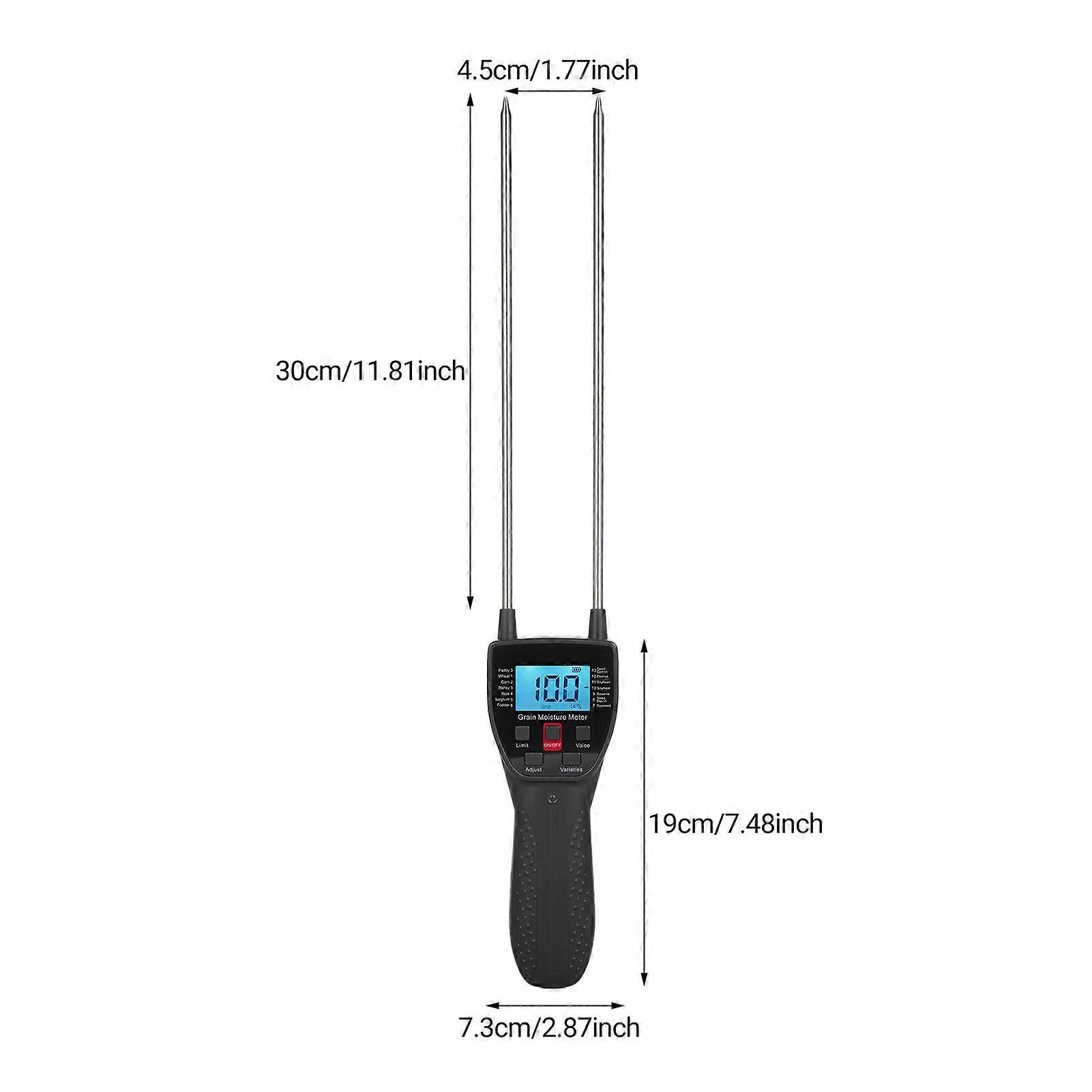 GM650A Grain Moisture Meter with 300mm Probe LCD Display