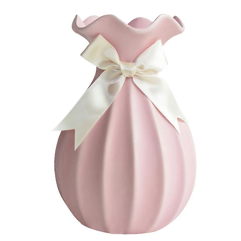 1pc Creative Hydroponic Vase Ceramic Flower Holder Table Container Pink
