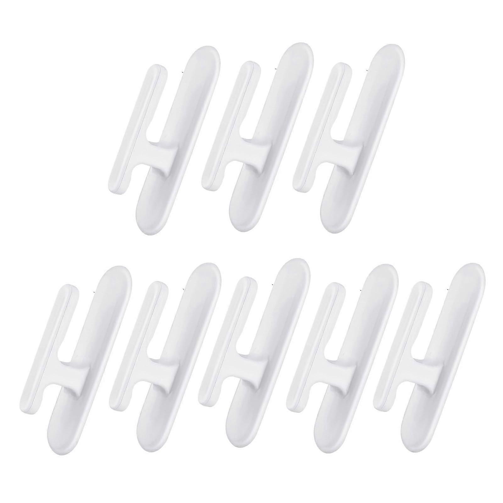 Self-Adhesive Curtain Cord 8/10/12/16-Piece Clip Set and Holder Kit for Window Curtains and Blinds