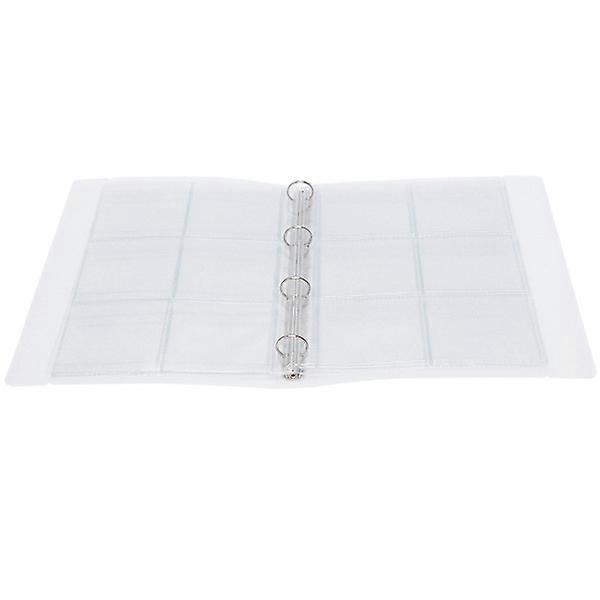 Transparent Binder Photo Organizer Badge Storage Book Perforated Ring Collection Folder 6 Pages