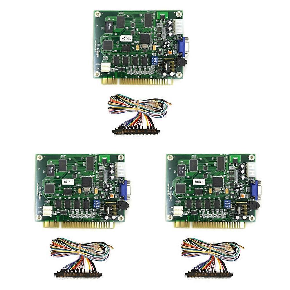 3X 60 in 1 Multicade PCB Board Arcade Game Board with 28P Cable VGA Output Arcade Game Board Horizon