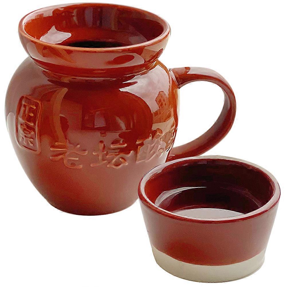 Ceramic Mug with Humorous Design, Resembles a Pickle Jar, Fits Multiple Venues