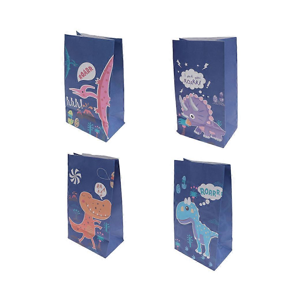 16pcs Dinosaur Kraft Paper Bags for Party Favors, Birthdays, Showers, Festivals – Durable & Convenient Candy & Snack Packaging