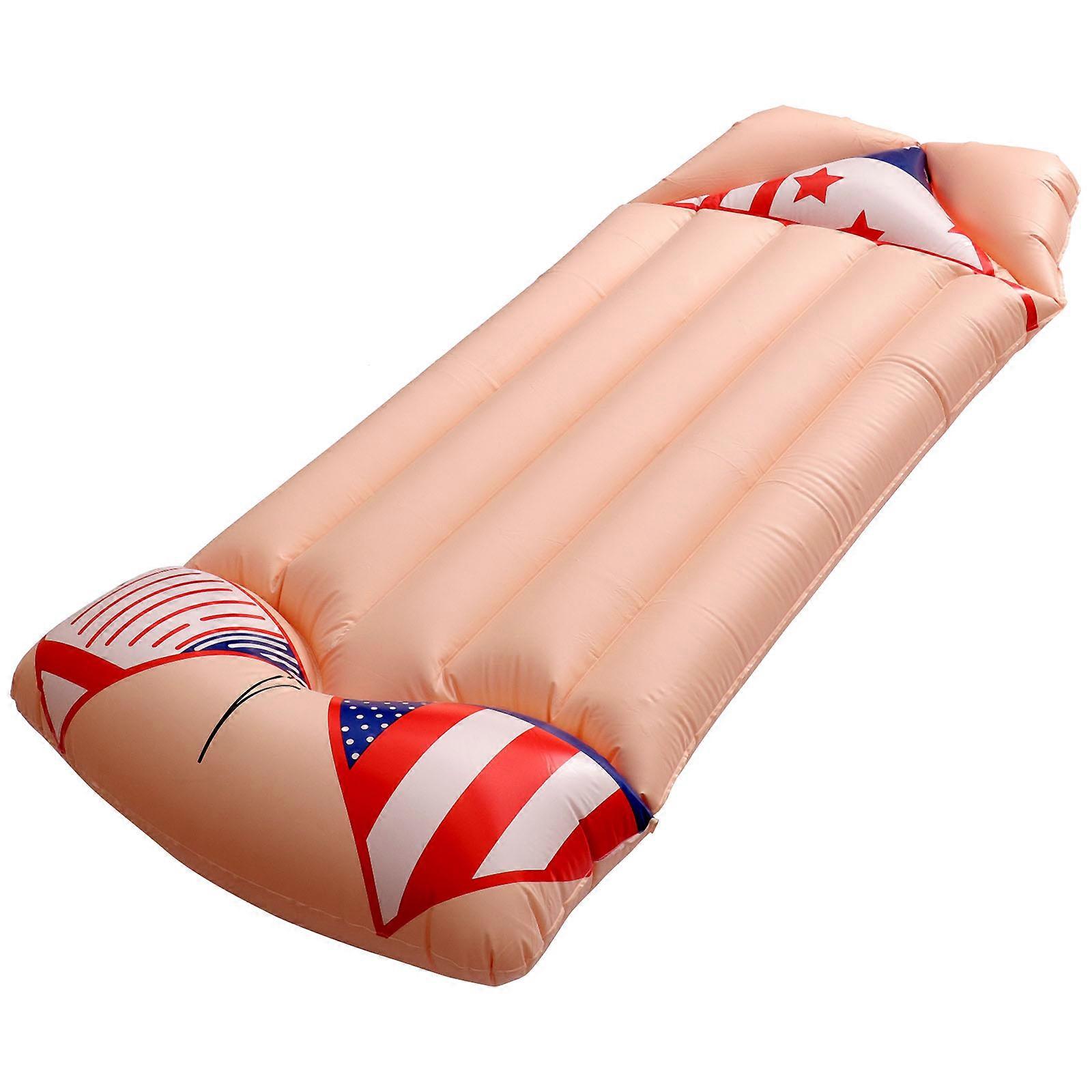 Bikini Patterned Inflatable Floating Bed For Summer Water Recreation 180x80cm Swimming Cushion 1Pack