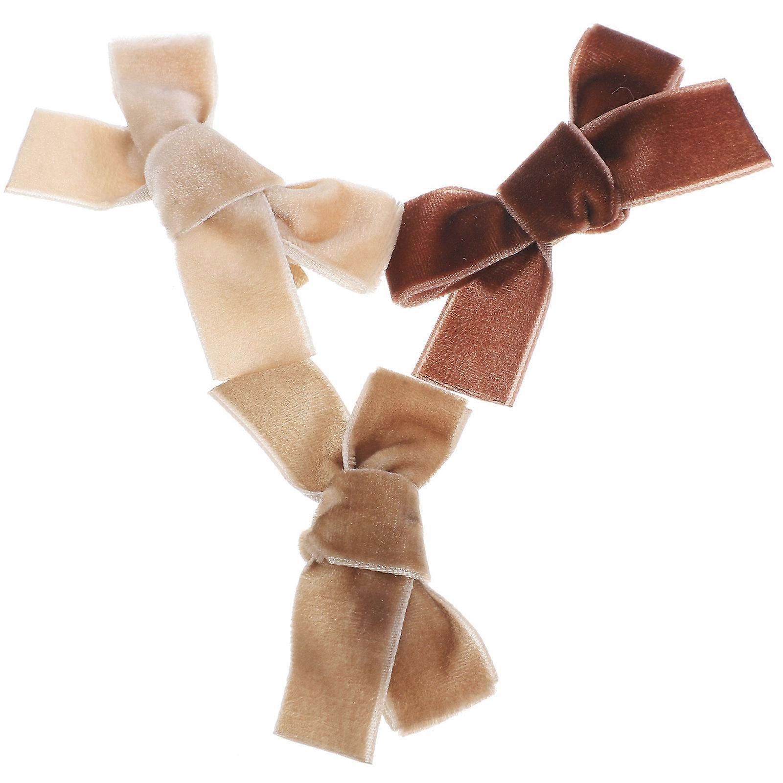 Cute Bowknot Hair Clips for Girls with Assorted Color Cloth and Zinc Alloy 3pcs Pack