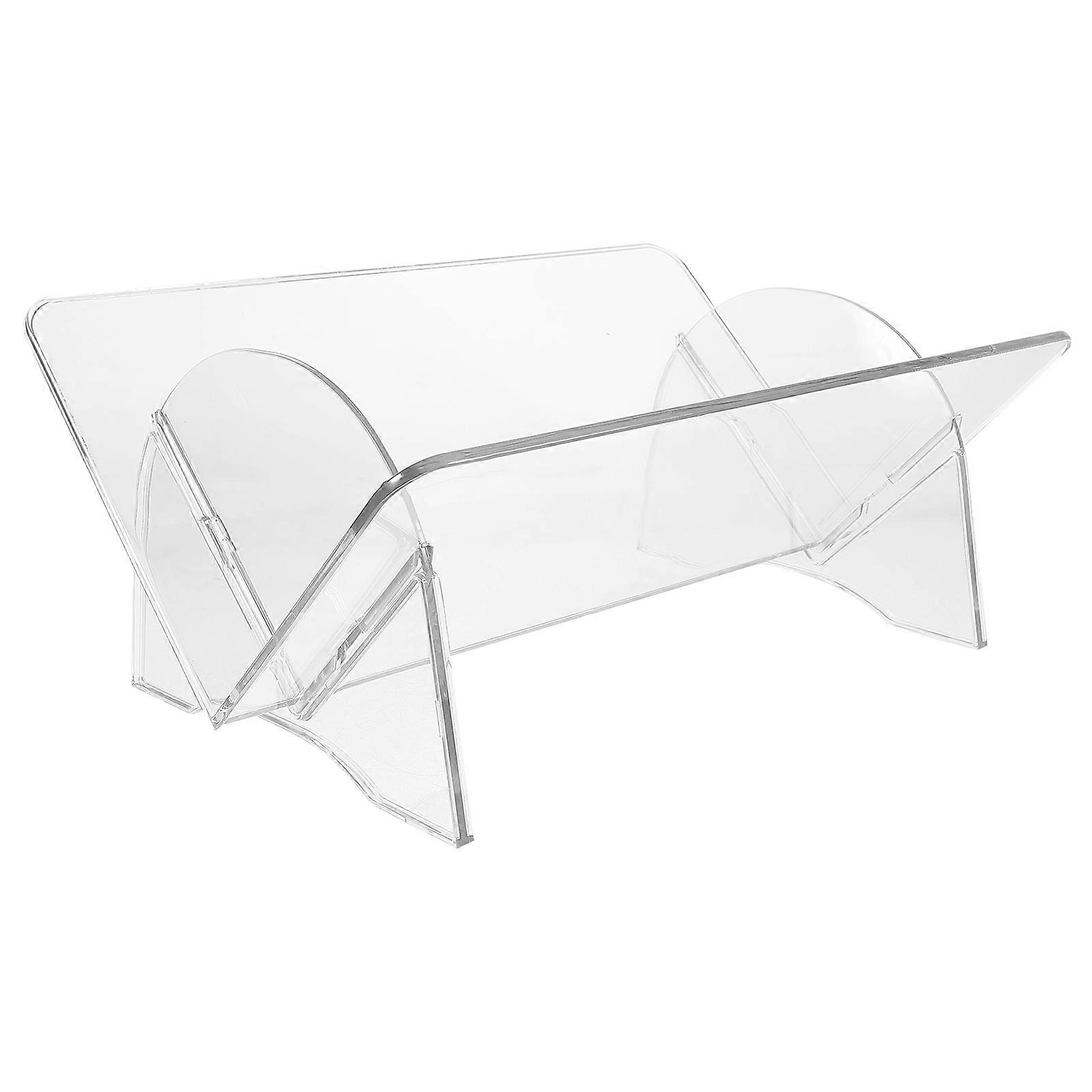 Desktop Book Storage Book Stand Practical Organizer For Albums And Stationary Clear PET Material 1Pcs